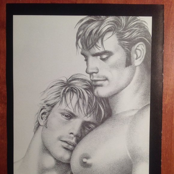 Art Page/Print from TOM of FINLAND Book - Retrospective #1 1988 Nipple Sam Brown - Picture 1 of 2